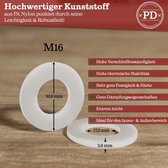 Kunststof Sluitringen M16 (DIN 125 Form A/ISO 7089) | PA nylon Sluitringen | Kunststof sluitringen polyamide Sluitringen met kleine buitendiameter | 25 stuks