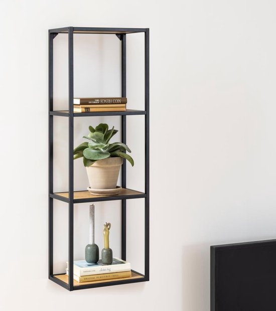 Meubelen-Online Honkytonk Wandrek wild eiken - 24x37x108cm - Industrieel