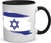 Akyol - israël vlag koffiemok - theemok - zwart - Israël - mensen die liefde willen geven aan israel - degene die van israël houden - supporten - oorlog - verjaardagscadeautje - gift - geschenk - kado - 350 ML inhoud