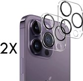Screenz® - Camera lens protector geschikt voor iPhone 15 Pro / 15 Pro Max - Luxe uitvoering - Screenprotector - Beschermglas - Glasplaatje geschikt voor iPhone 15 Pro / 15 Pro Max - 2 stuks