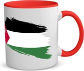 Akyol - palestina vlag koffiemok - theemok - rood - Palestina - mensen die liefde willen geven aan palestina - degene die van palestina houden - supporten - oorlog - verjaardagscadeautje - gift - geschenk - kado - 350 ML inhoud
