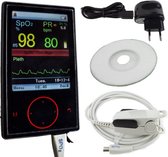 Mobiclinic - Digitale Saturatiemeter - Vinger Pulse Oximeter - Met TFT-scherm - Lithiumbatterij - Klein en handig - Zwart