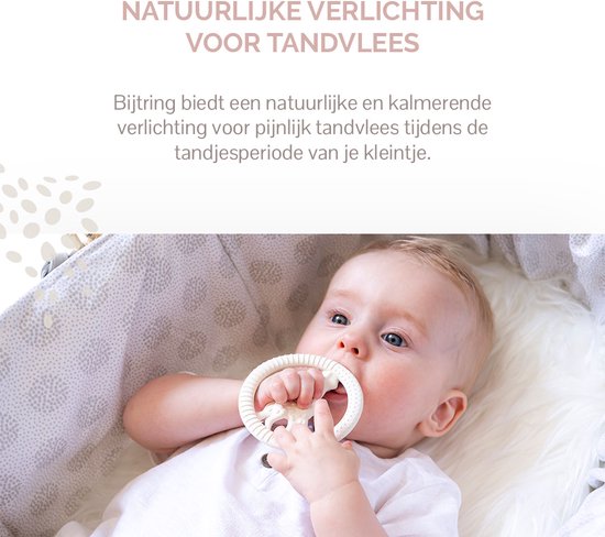 Sophie de giraf So'Pure Bijtring - Baby speelgoed - Kraamcadeau - Babyshower cadeau - 100% Natuurlijk rubber - In gerecyled geschenkdoosje met organic katoenen strikje - Vanaf 0 maanden - Ø8 cm - Wit van Sophie de Giraf. — afbeelding 2