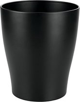 Mini vuilnisemmer zonder deksel – kleine afvalemmer (diameter 22,0 cm x 25,0 cm hoogte) in eenvoudig design – afvalbak van metaal – ca. 5 l inhoud – zwart