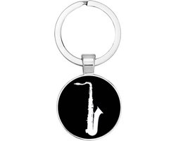 Akyol - saxofoon Sleutelhanger - saxofoon - iemand die saxofoon speelt - muziek liefhebber - houden van - verjaardagscadeau - gift - geschenk - kado - 2,5 x 2,5 CM