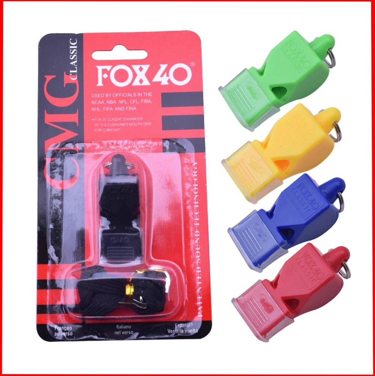 Fox40 Scheidsrechtersfluit - mini CMG - 109db - zwart - fox40