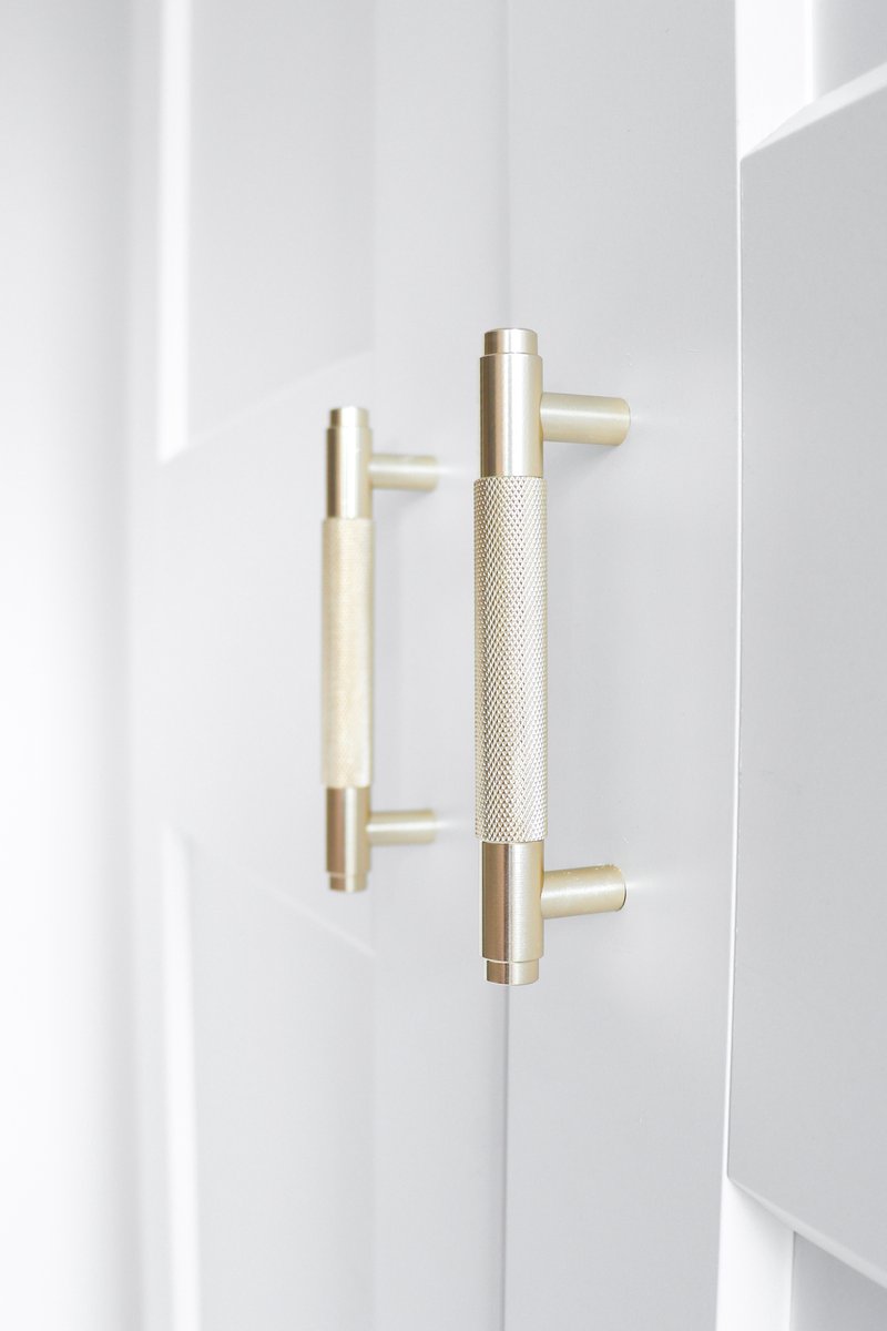 Lavuzo Handgreep Ribbel Satijn Goud 128 mm | Boorafstand 96 mm | Per Stuk