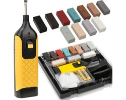 Reparatieset voor tegels, laminaat & hout -voor het repareren van tegels, plavuizen & aardewerk oppervlakken - Verwijder oneffenheden op keramische oppervlakken in een handomdraai snoerloze wassmelterset - 17 stuks 11 waskleuren