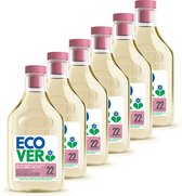 Ecover Wasmiddel Voordeelverpakking 6 x 1L - Ecologisch & Verzorgt Delicaat Wasgoed - Voor Wolwas & Fijnwas - Waterlelie & Honingdauw Geur