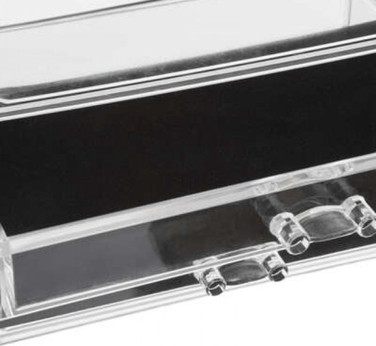 ZEONHEI 1 Pcs Clear Acrylic Jewellery Box, 5 Drawers, Transparent