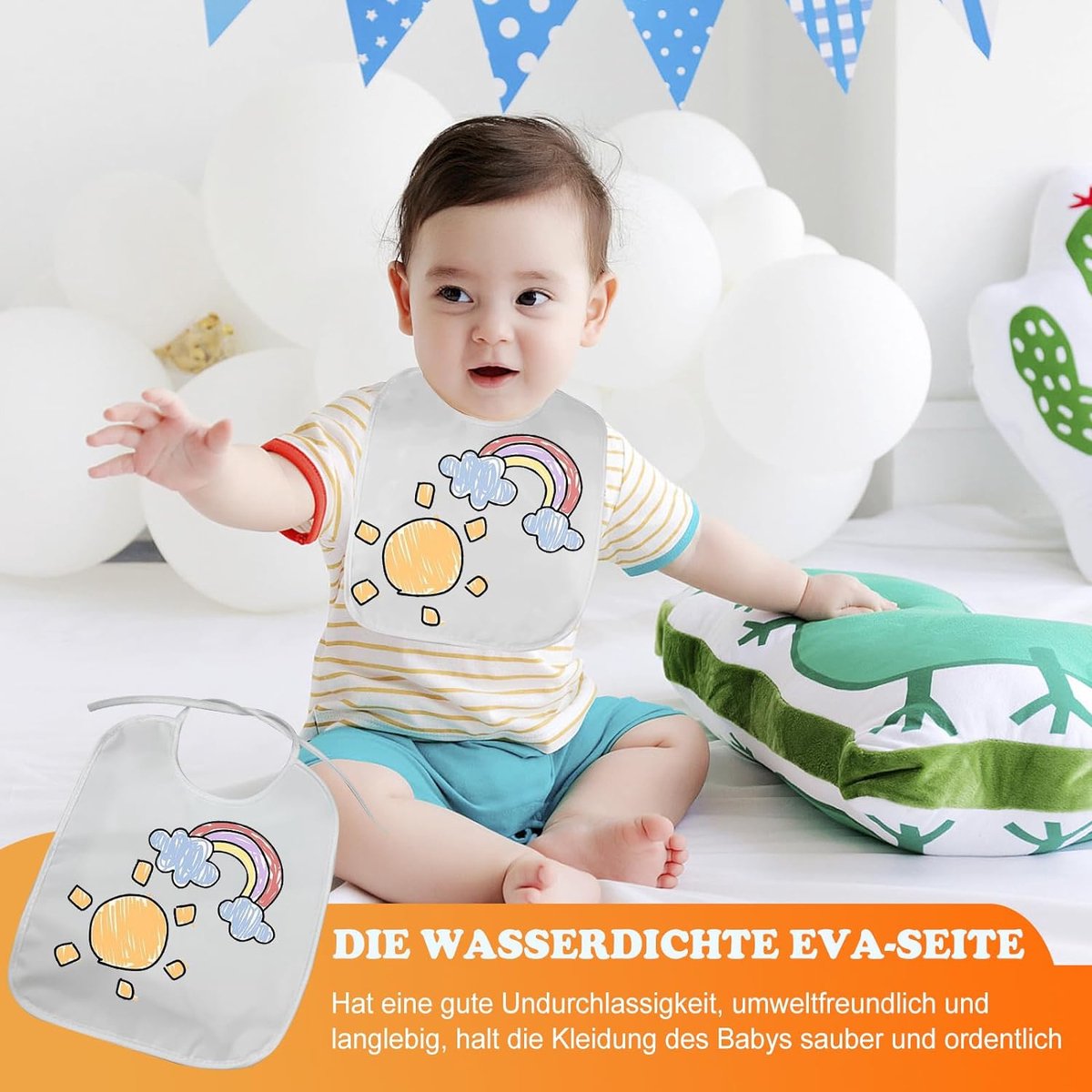 12 Witte Slabbetjes om te Beschilderen, Waterdichte Katoenen Halsdoek voor Babyshower, Party en Decoratie voor Jongens en Meisjes