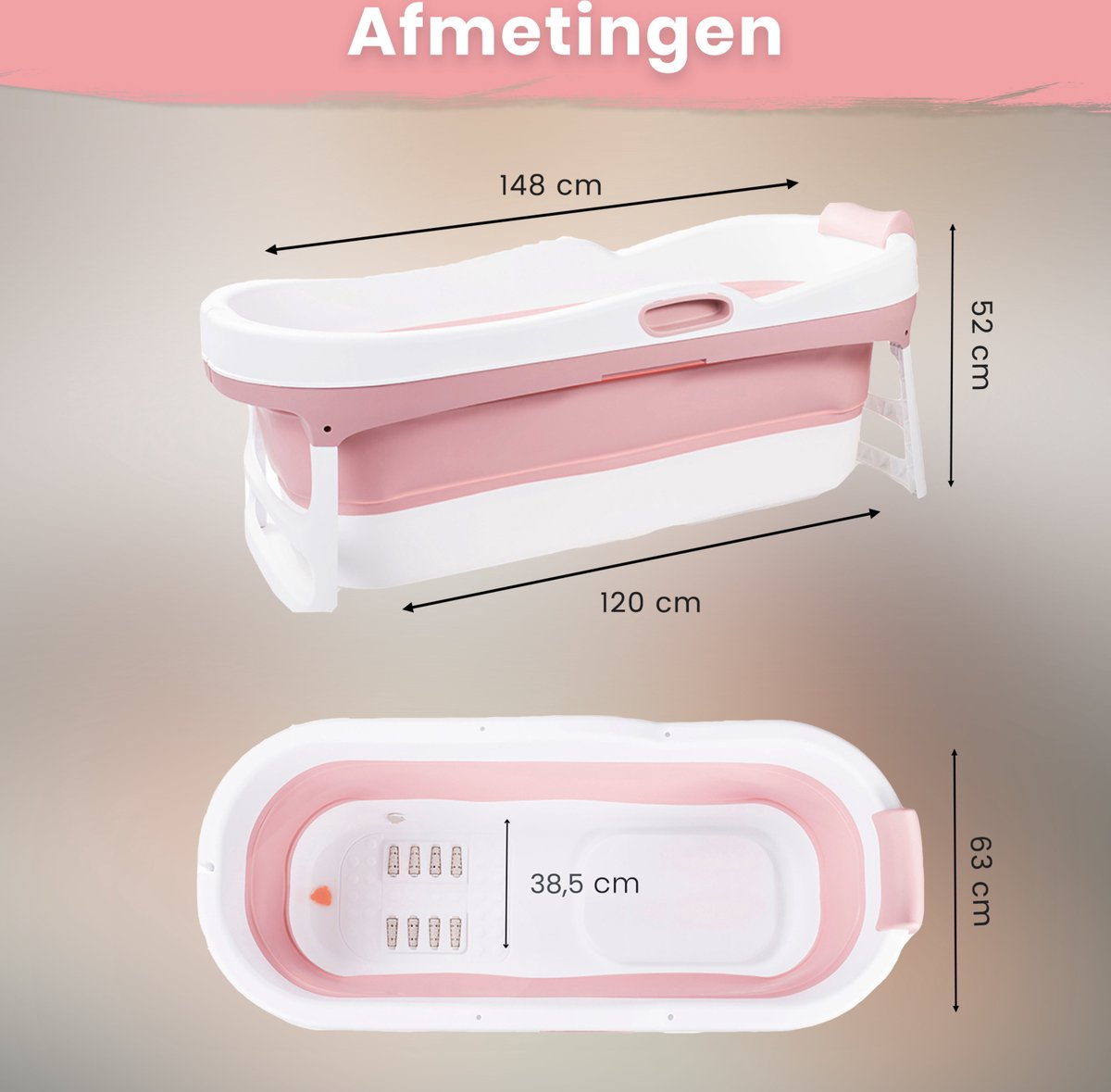 HelloBath Opvouwbaar Zitbad - Bath Bucket - 148cm - 220L - Extra Lang Incl Badkussen Opberghoes HelloBath Opvouwbaar Zitbad - Bath Bucket - 148cm - 220L - Extra Lang Incl Badkussen Opberghoes