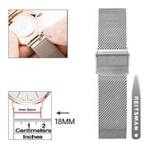 18mm Universele mesh horlogeband zilver-Quick Release - Past op Alle Merken met 18mm Aanzetmaat