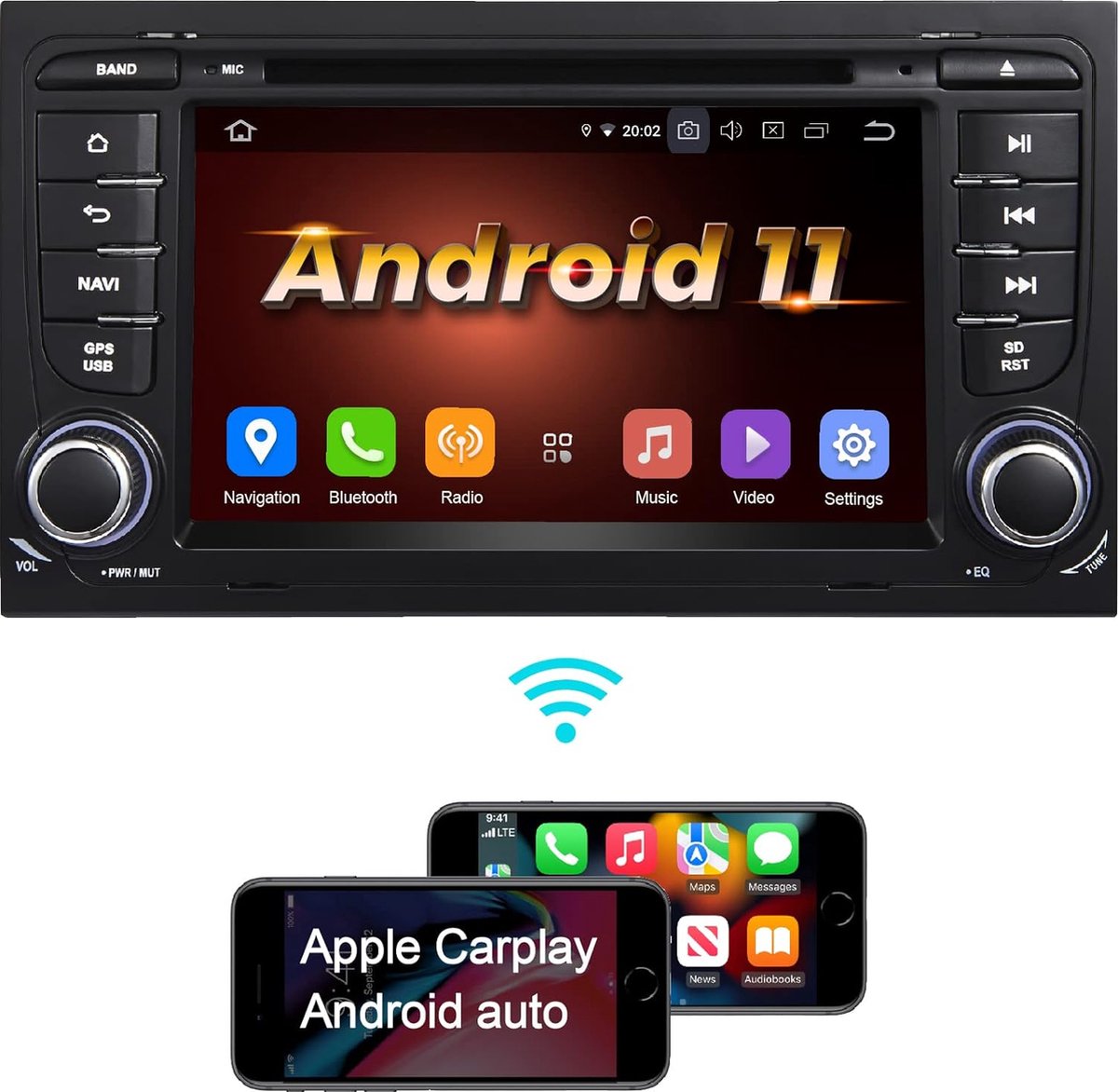 Amaseaudio Wince Autoradio, 2 Din, Kompatibel Mit Audi A4 S4 Rs4, 7