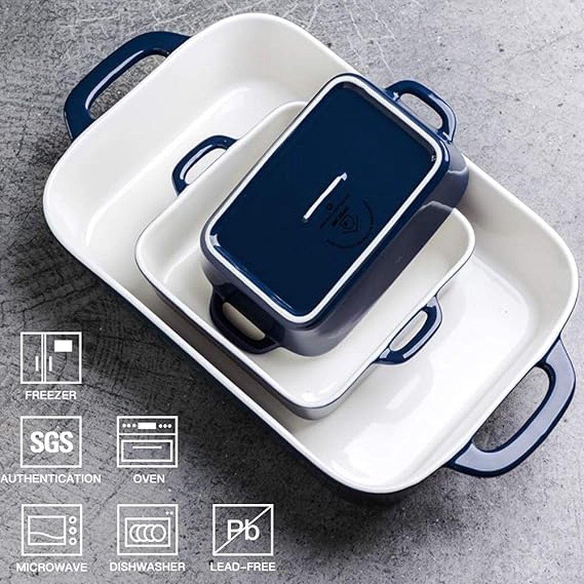ovenschaal set - voor keuken, diner, banket en dagelijks gebruik, 3 stuks