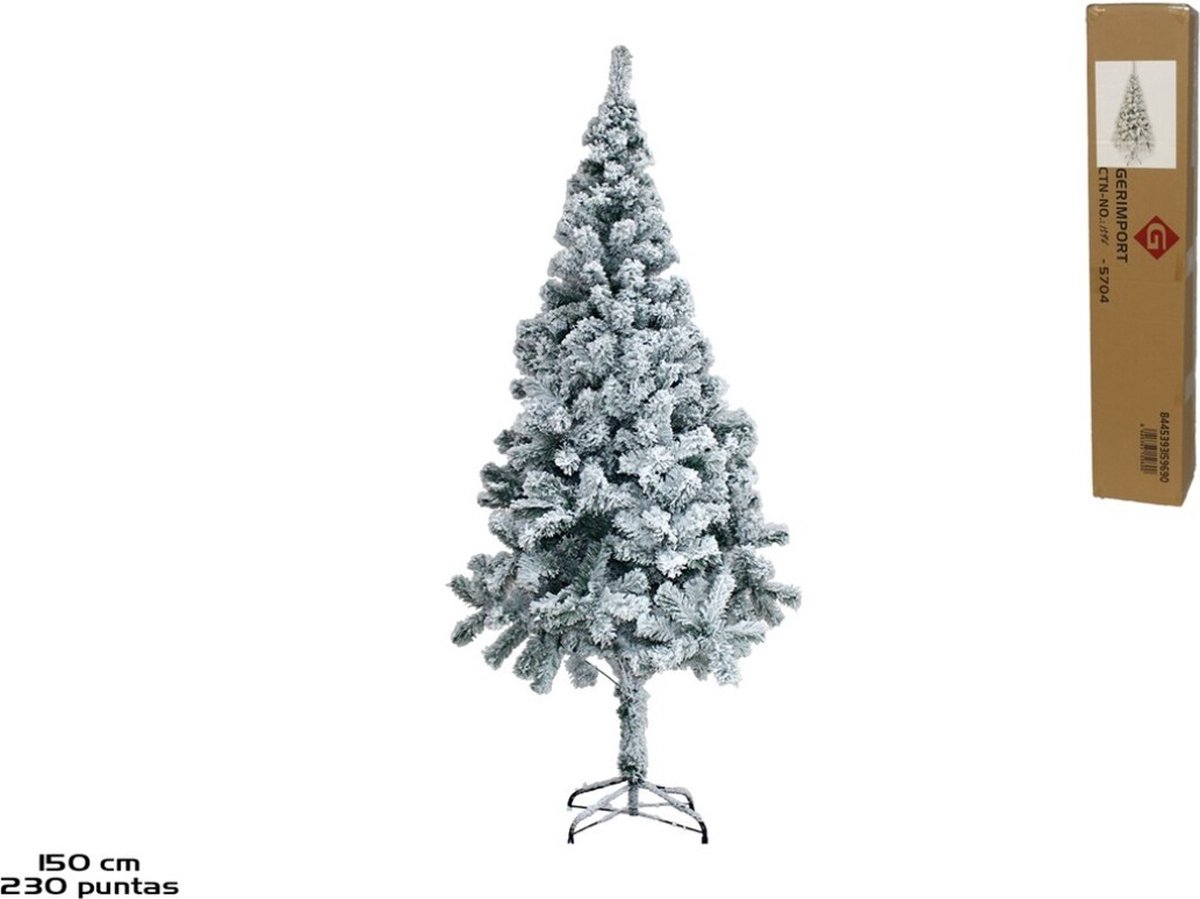 Kerstboom - Dennenboom - Kunstkerstboom Snelle montage incl. kerstboomstandaard - 150cm, Sneeuw