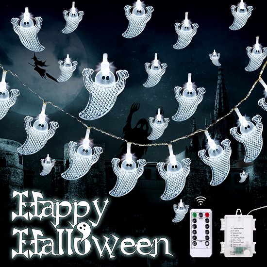 Halloween Spook Lampjes - Halloween decoratie Licht - 3 M 20 LED - Waterdicht - Lichtslinger Lichtsnoer