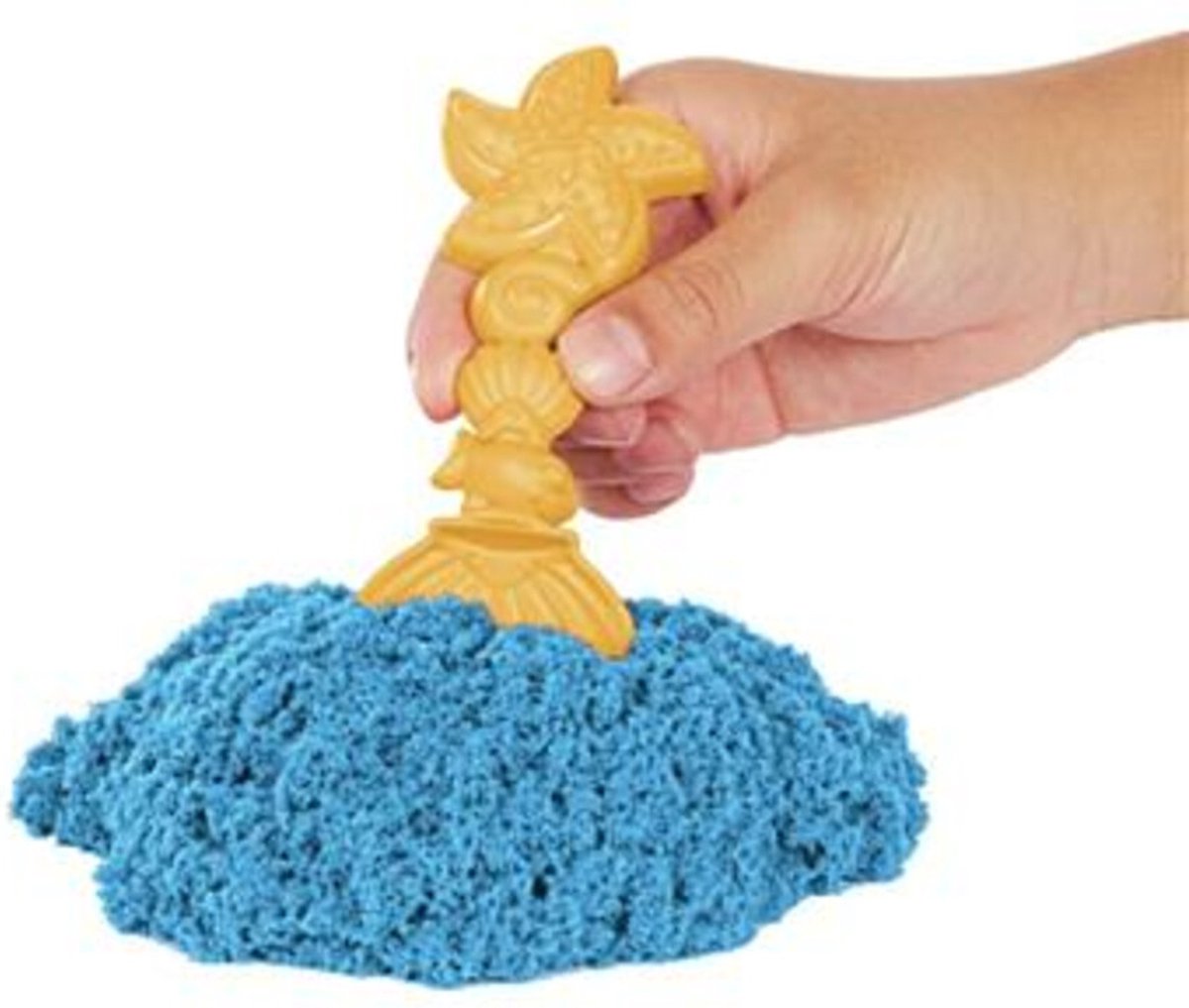 Kinetic Sand - Zandbak-set met 454 g blauw origineel Kinetic Sand - opbergzandbak 4 vormen en gereedschap - Sensorisch speelgoed — afbeelding 10