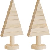 vidaXL - Kerstdecoraties - kerstboom - 2 - st - 30 - cm - massief - grenenhout
