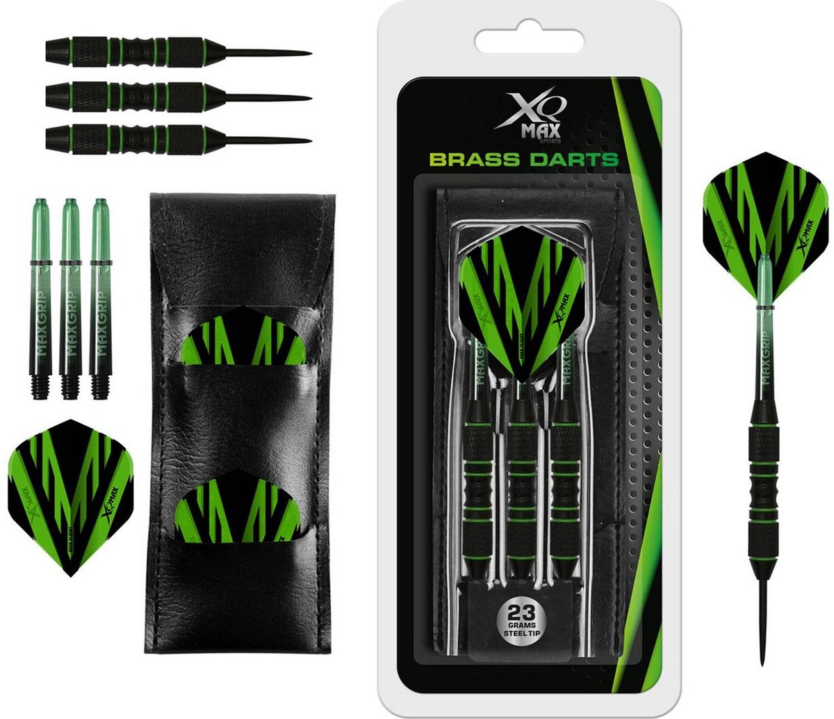 XQMax Black/Green Coated Darts - Dartpijlen - 23 gram - zwart/groen