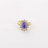 Ring avec pierre violette - Look Vintage - Acier inoxydable - Michelle Bijoux