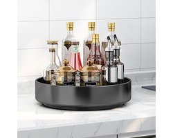 CALIYO Kruidenrek - 360° Draaibaar - Kruiden Organizer - Keuken Organizers - Keukenrek - Zwart