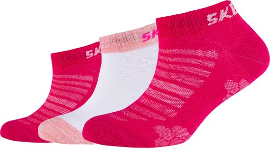Skechers 3PPK Girls Mesh Ventilation Socks SK43032-0402, voor meisje, Roze, Sokken, maat: 27-30
