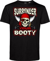 T-shirt Surrender Your Booty | Halloween Kostuum Volwassenen | Halloween | Foute Party | Zwart | maat L