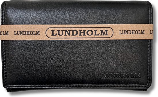 Lundholm portemonnee dames leer zwart - compact formaat huishoudportemonnee vrouwen cadeautjes tip - Lundholm Helsingborg serie | Scandinavisch design