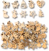 Ornements de Noël en bois 3CM - Décoration de Noël pour sapin de Noël, décorations de Noël, scrapbooking etc.