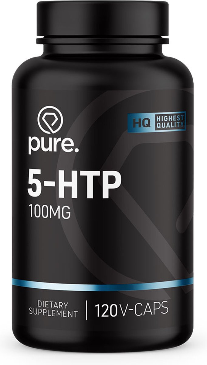 Goedkoopste Pure. 5-HTP - 120 v-caps - 100mg - aminozuur - vegan - melatonine - tekort verleden tijd