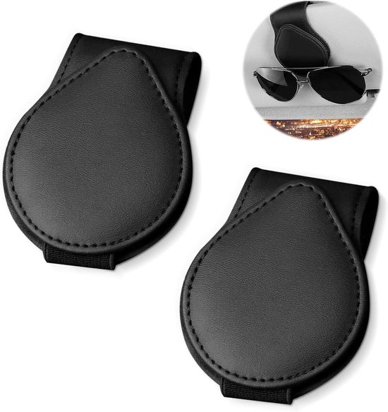 Porte-lunettes de soleil en cuir pour voiture I Porte-pare-soleil