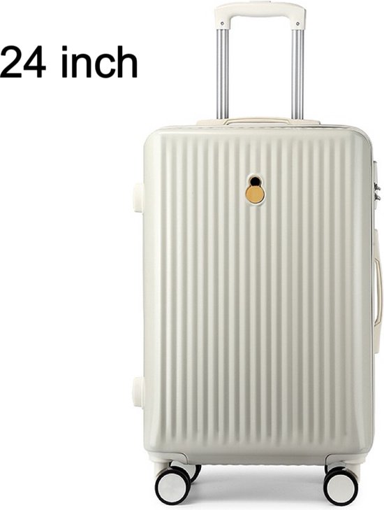 Koffer - Reiskoffer - Koffers - Met ritssluiting - 4 wielen - 24 inch - Crème