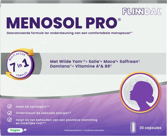 Flinndal Menosol Pro - ter ondersteuning van een comfortabele menopauze - 30 capsules