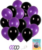 Festivz 40 stuks Paars Zwart Ballonnen – Paarse Ballonnen Decoratie – Feestversiering – Purple - Feest