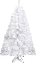 witte kerstboom van 120 cm, premium scharnierende kunstkerstboom met 320 takpunten, Canadese spar, goed vol, licht en eenvoudig te monteren, met metalen kerstboomstandaard