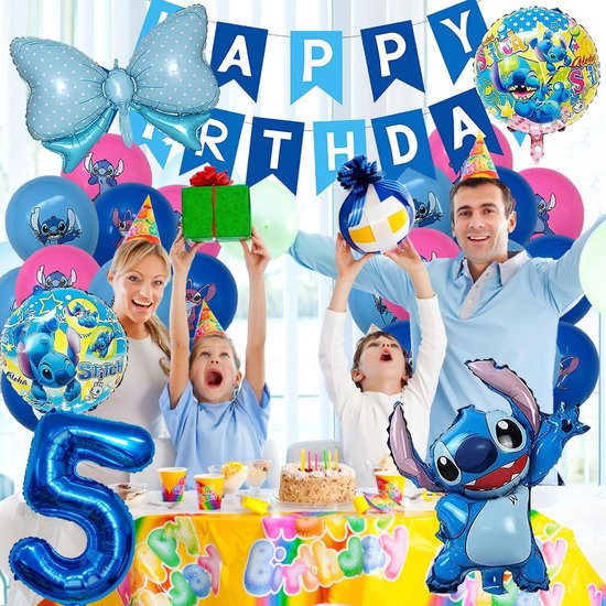 2 ballons Stitch - Ballon aluminium - Sans hélium - Disney - Lilo et Stitch  - 2 pièces