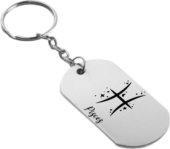 Akyol - vis sterrenbeeld sleutelhanger - Sterrenbeeld vissen - familie vrienden - cadeau - 54 x 29mm