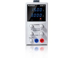 Peaktech 6080A - digitale labovoeding - 0...15 V / 0...3 A DC - hoge precisie