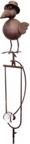 Bouchon de jardin en métal pendule oiseau sage - couleur marron - dimensions. Statue de jardin décoration de jardin 25x12x150 cm