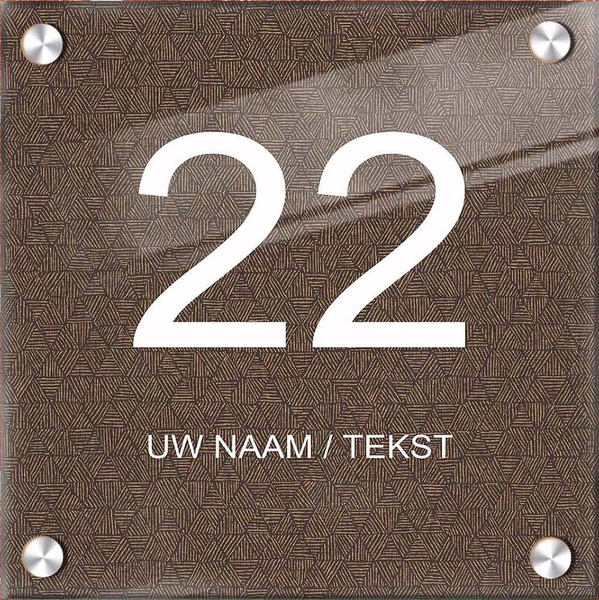 Naambordje voordeur plexiglas 15x15x0,5 cm model 1160 - Huisnummerbordje, naambordjes, naambordje huis, naamplaatjes, huisnummer bord, huisnummer bordje, originele naambordjes voordeur, huisnummerbord met naam, originele huisnummer bord