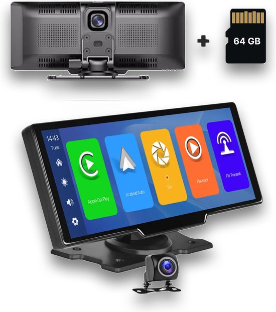 ROADFLOW navigatiesysteem 9.3 inch – dashcam – Carplay – achteruitrijcamera