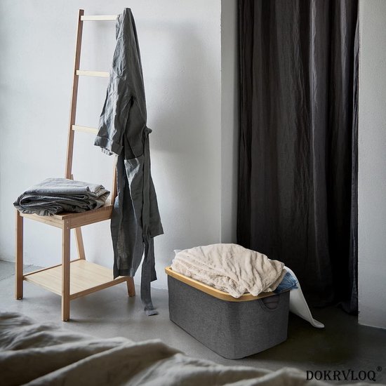 Panier à linge, pliable, 50 litres, gris, idéal comme panier de rangement  pliable