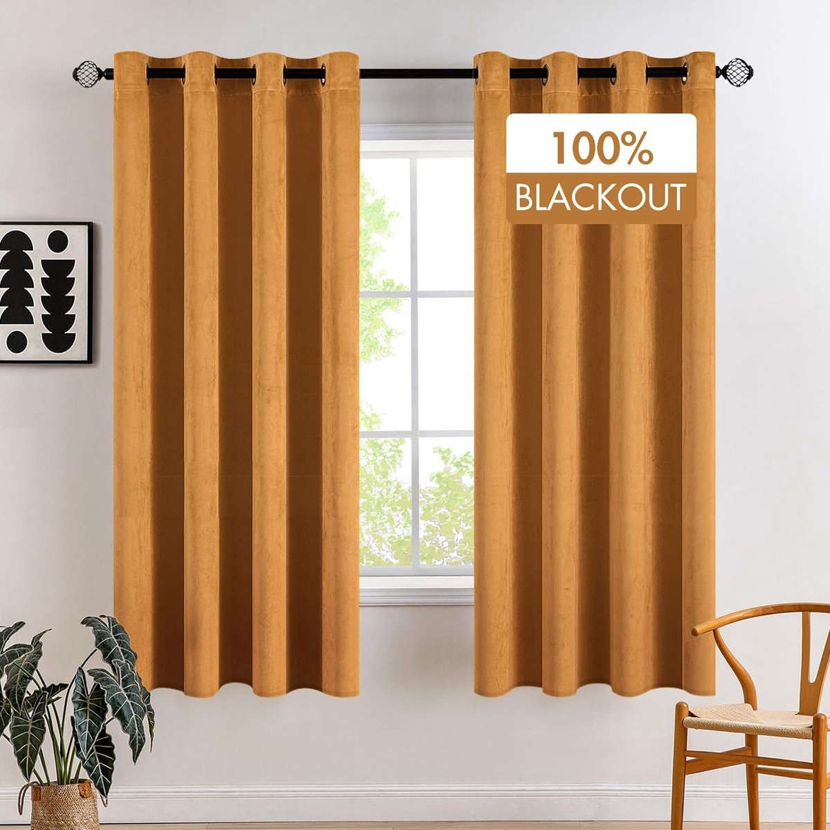 Voppi Gordijnen met inslagringen, 140 x 230 cm, set van 2, kant-en Voppi Gordijnen met inslagringen, 140 x 230 cm, set van 2, kant-en