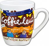 Mok - Snoep - Koffieleut - Cartoon - In cadeauverpakking met gekleurd lint