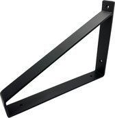 Maison DAM - Plankdrager klassiek - Wandsteun – Voor een plank 30cm – Mat zwart - incl. bevestigingsmateriaal + schroefbit