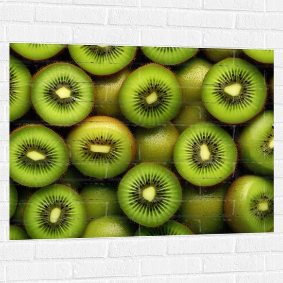 Muursticker - Eten - Fruit - Kiwi - Groen - 100x75 cm Foto op Muursticker