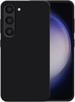 Smartphonica Siliconen hoesje voor Samsung Galaxy S23 case met zachte binnenkant - Zwart / Back Cover geschikt voor Samsung Galaxy S23