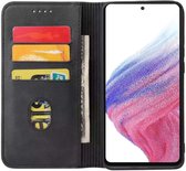 Smartphonica Samsung Galaxy A53 5G kunstleren hoesje met magnetische sluiting en pashouders book case - Zwart / Kunstleer / Book Case geschikt voor Samsung Galaxy A53 5G