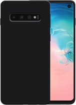 Smartphonica Siliconen hoesje voor Samsung Galaxy S10 case met zachte binnenkant - Zwart / Back Cover geschikt voor Samsung Galaxy S10